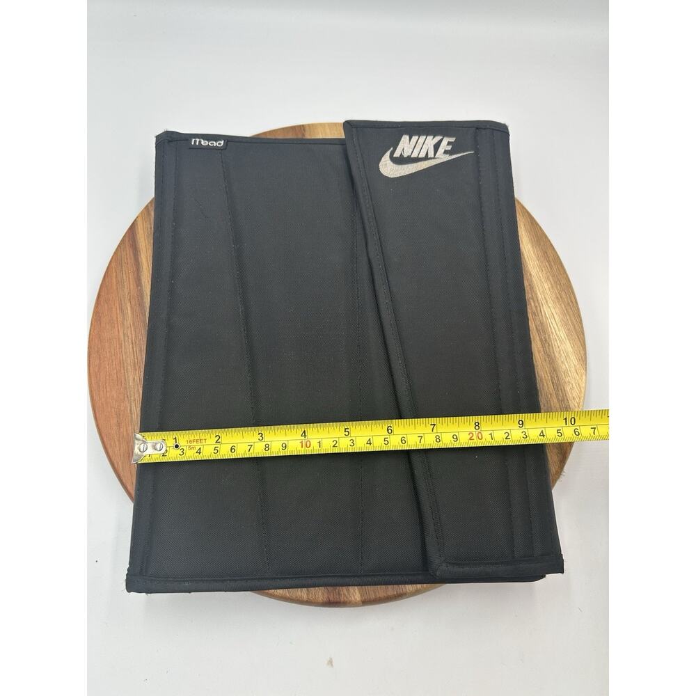 Vtg Nike Mead Trapper Keeper 1994 Swoosh Black Folder Hook Loop School Binder